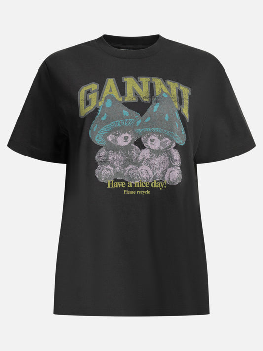 Crewneck t-shirts Logo  Black - Ganni Women | PDP | VIETTI Online Store 
