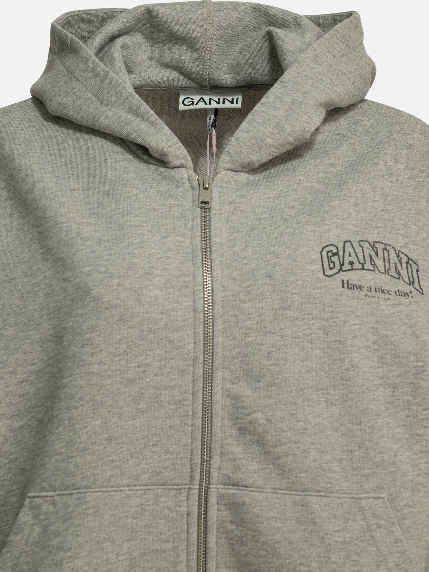 Full zip sweatshirts Logo  Grey - Ganni Women | PDP | VIETTI Online Store | thumbnail_3