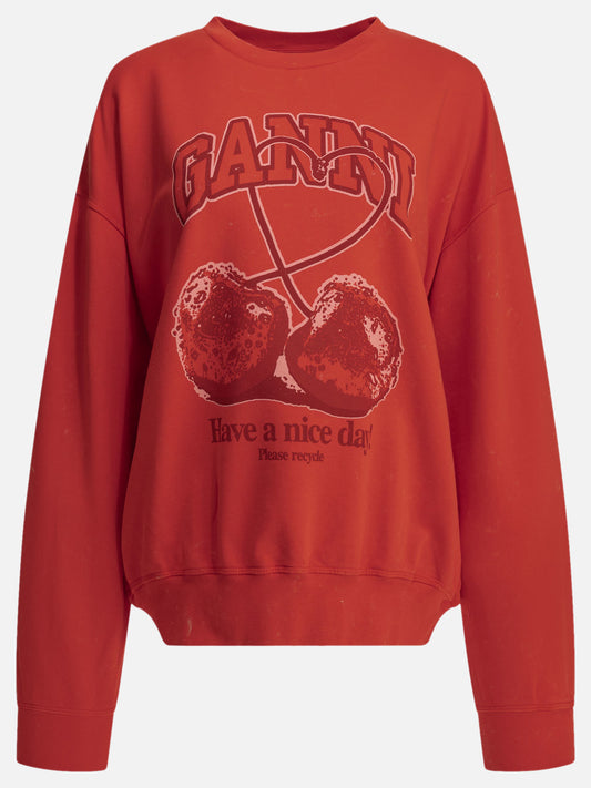 Crewnecks Logo  Red - Ganni Women | PLP | VIETTI Online Store 
