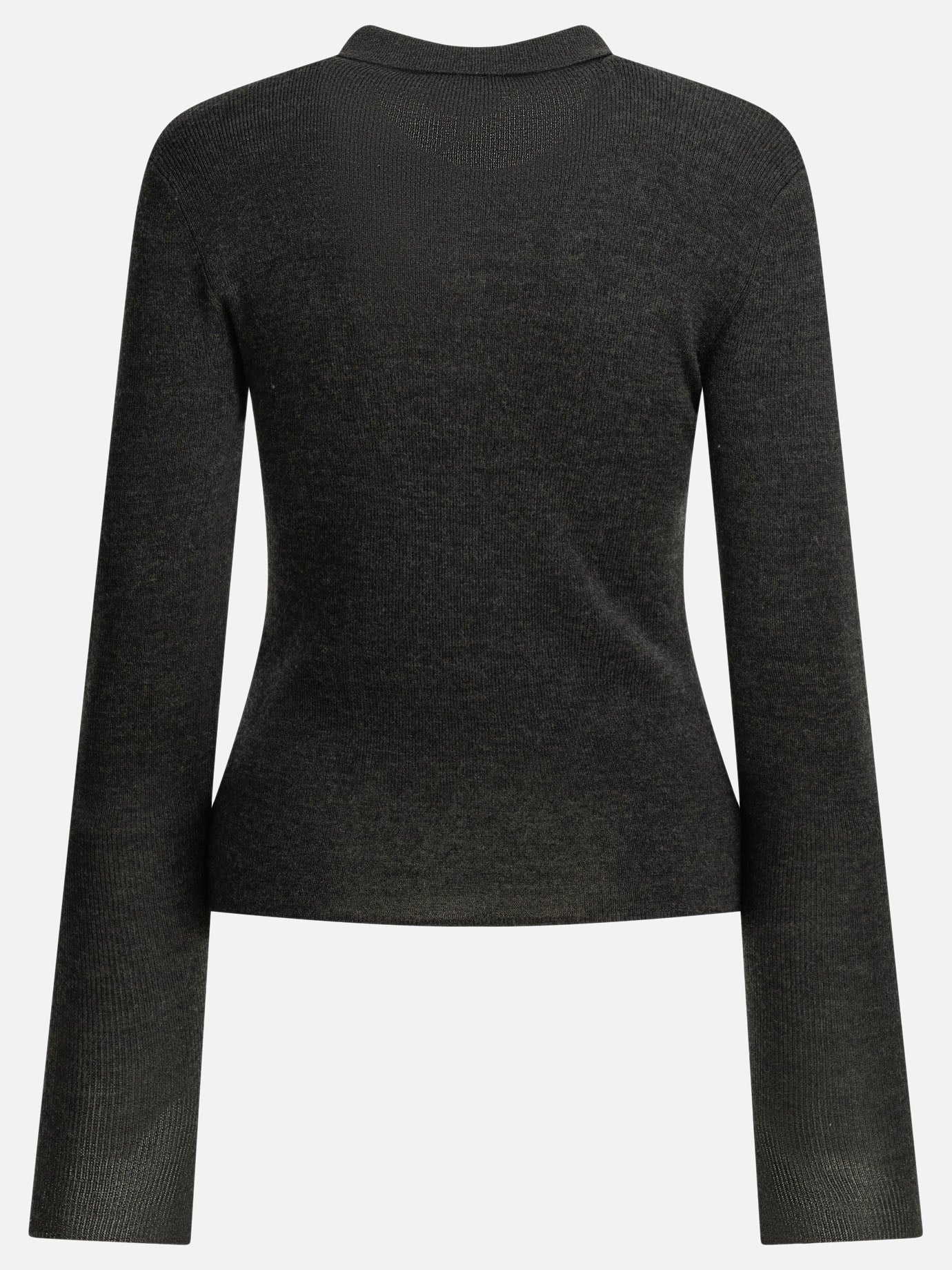 Polo sweater Logo  Grey - Ganni Women | PDP | VIETTI Online Store | thumbnail_2