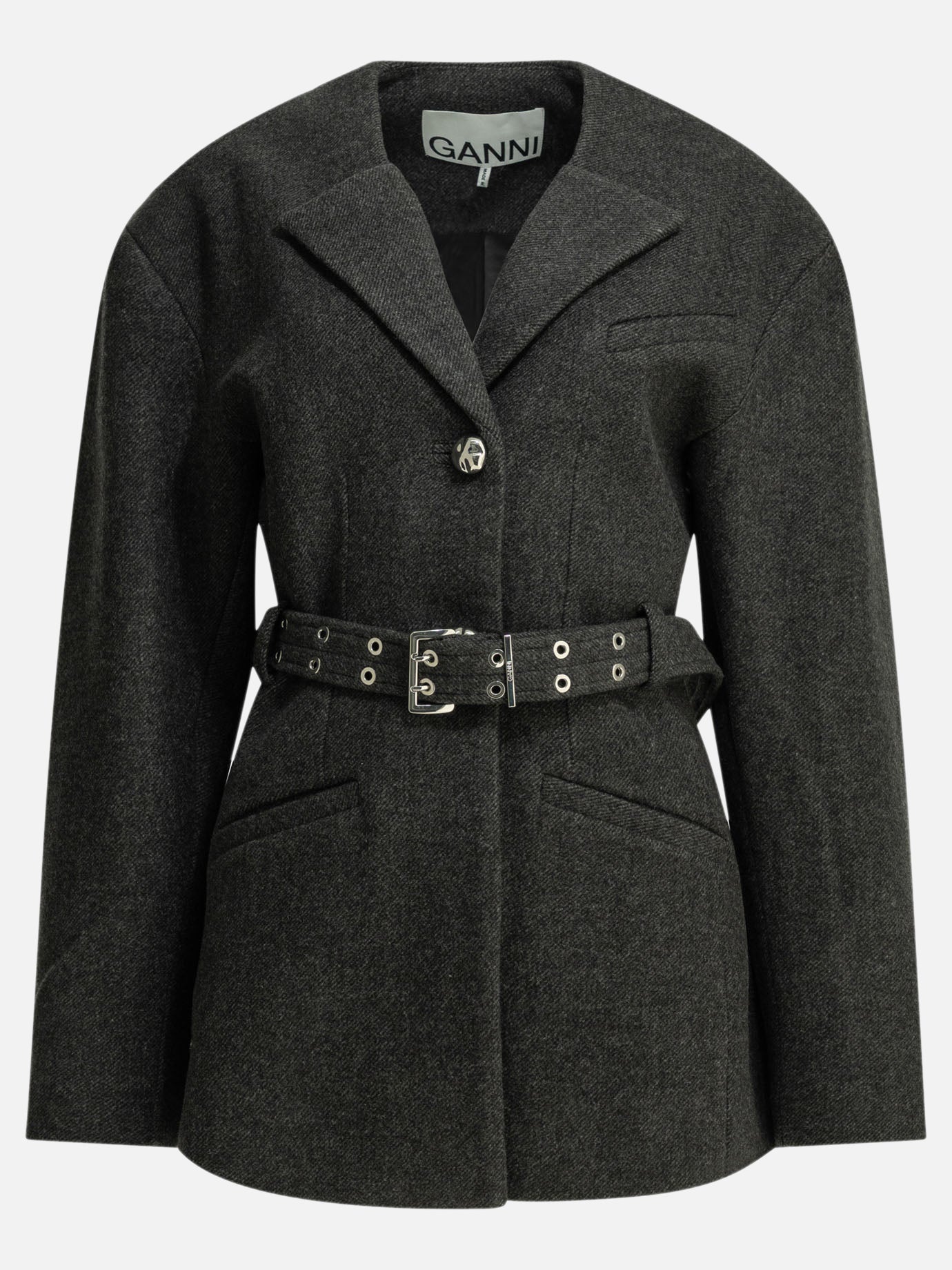 Quilted & Utility Jackets Solid colour  Black - Ganni Women | PDP | VIETTI Online Store | Zoom-Modal
