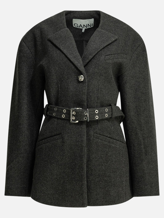 Quilted & Utility Jackets Solid colour  Black - Ganni Women | PLP | VIETTI Online Store 
