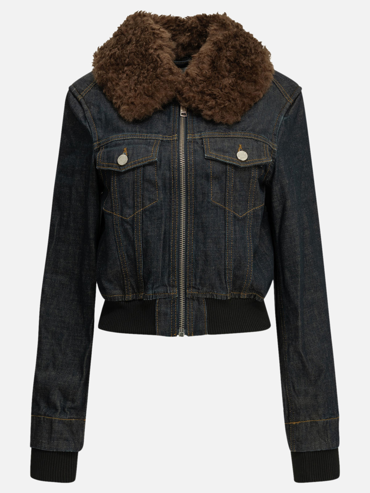 Ganni Flamed denim jacket Blue