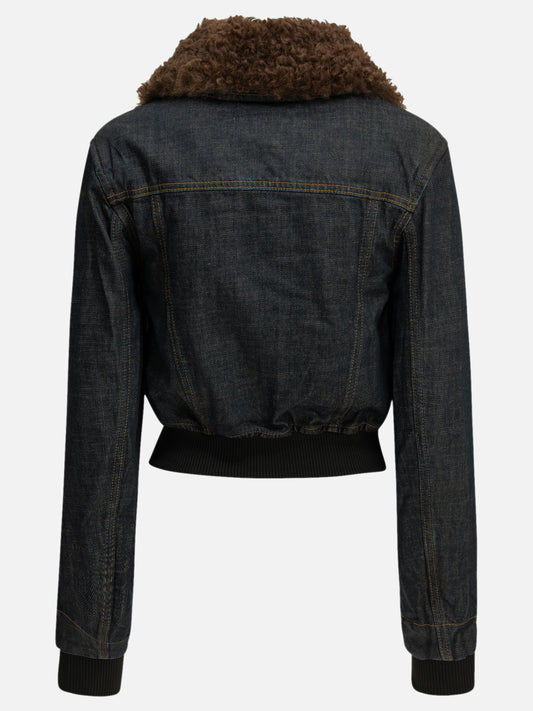 Ganni Flamed denim jacket Blue

