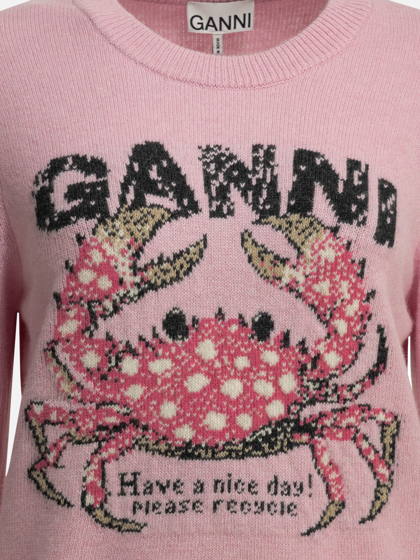 Crewneck sweaters Logo  Pink - Ganni Women | PDP | VIETTI Online Store | thumbnail_5