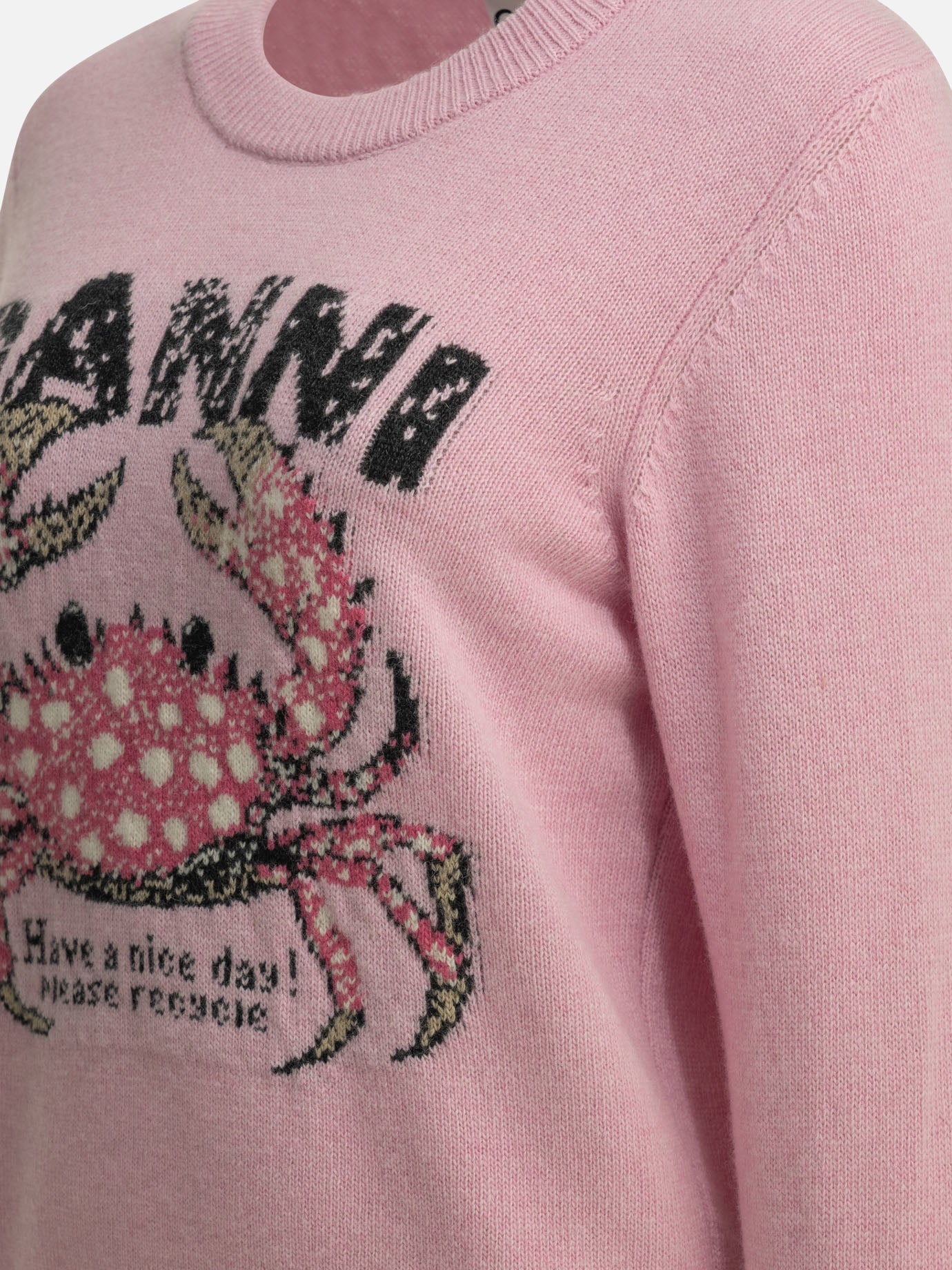 Crewneck sweaters Logo  Pink - Ganni Women | PDP | VIETTI Online Store | thumbnail_6