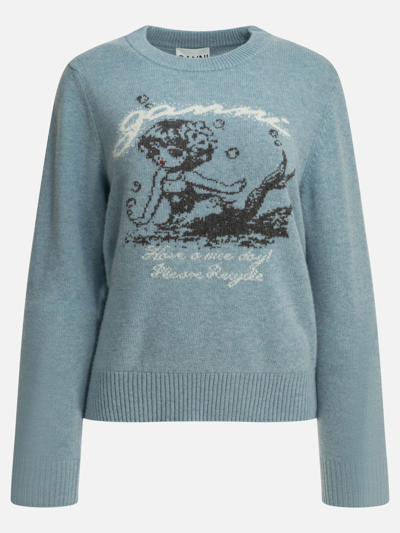 Maglioni girocollo Logo  Azzurro - Ganni Donna | PDP | VIETTI Online Store | thumbnail