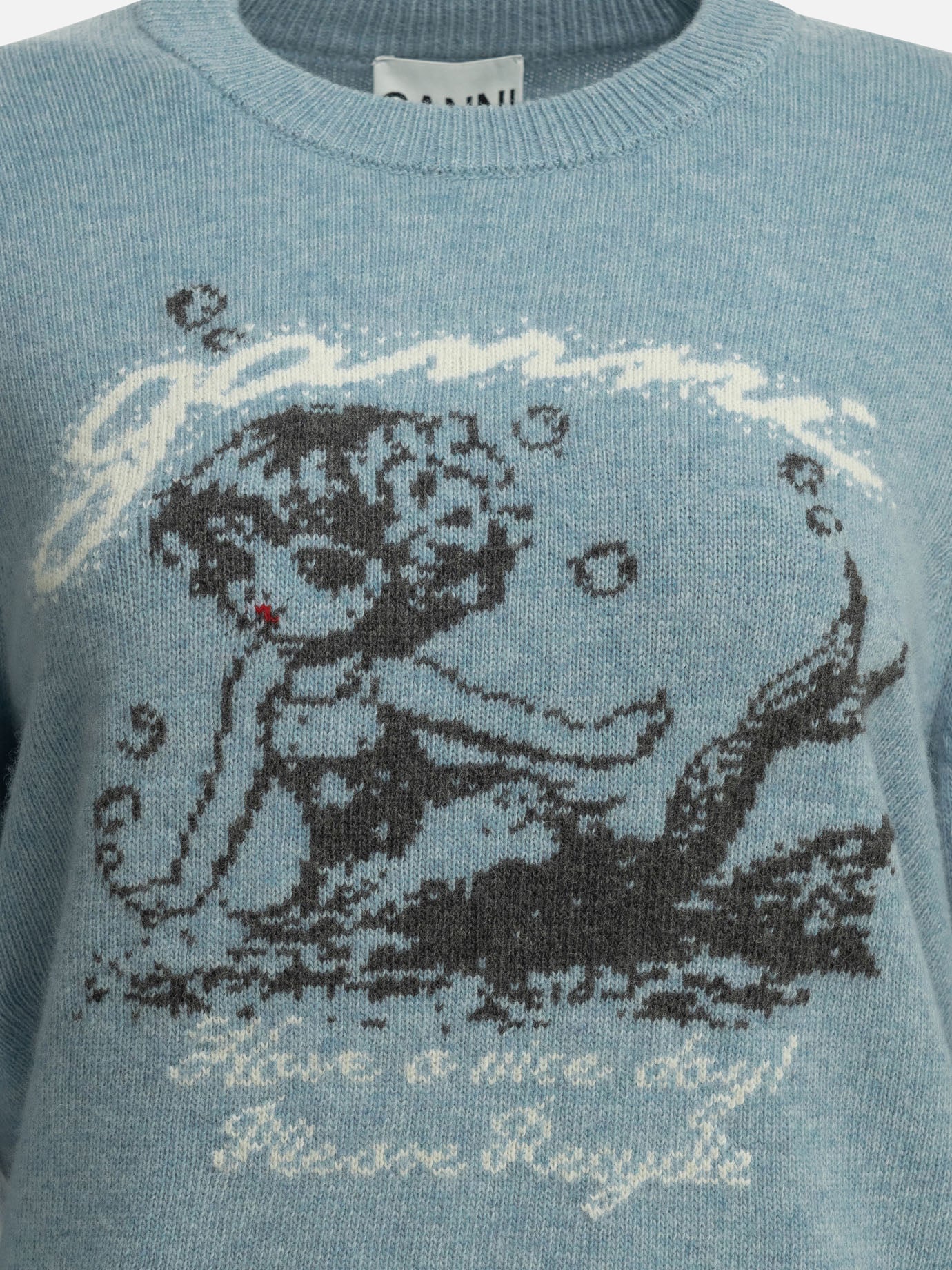 Maglioni girocollo Logo  Azzurro - Ganni Donna | PDP | VIETTI Online Store | Zoom-Modal_3
