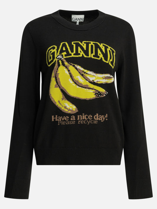 Maglioni girocollo Logo  Nero - Ganni Donna | PLP | VIETTI Online Store 
