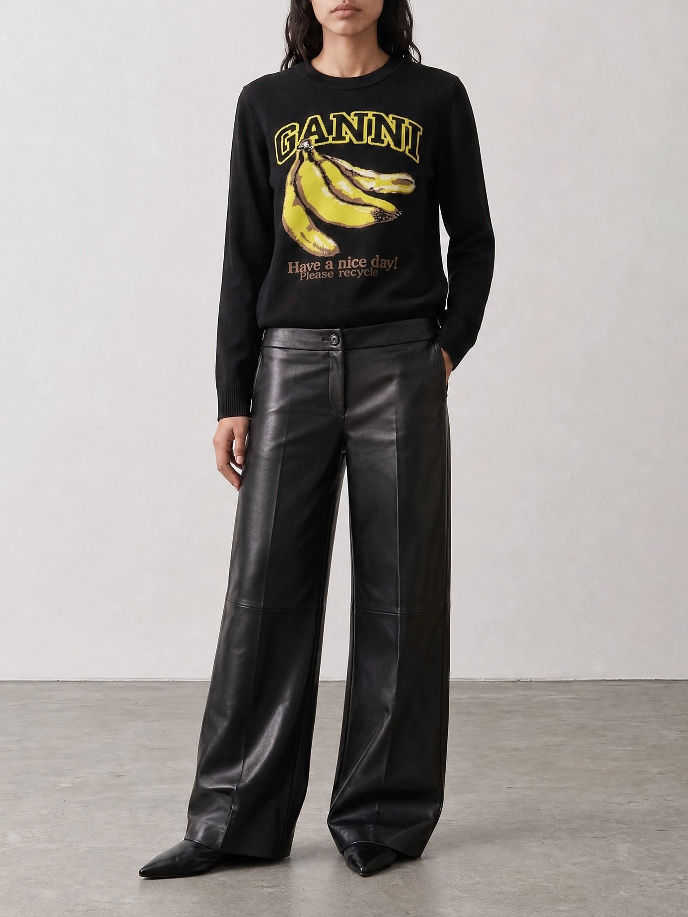 Crewneck sweaters Logo  Black - Ganni Women | PDP | VIETTI Online Store | Zoom-Modal_2
