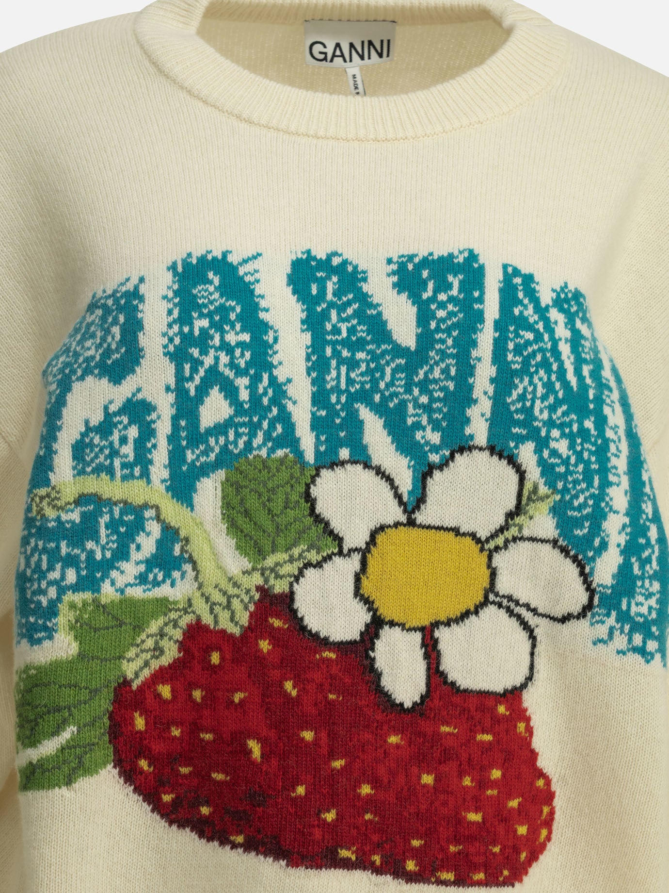 Crewneck sweaters Logo  White - Ganni Women | PDP | VIETTI Online Store | thumbnail_5