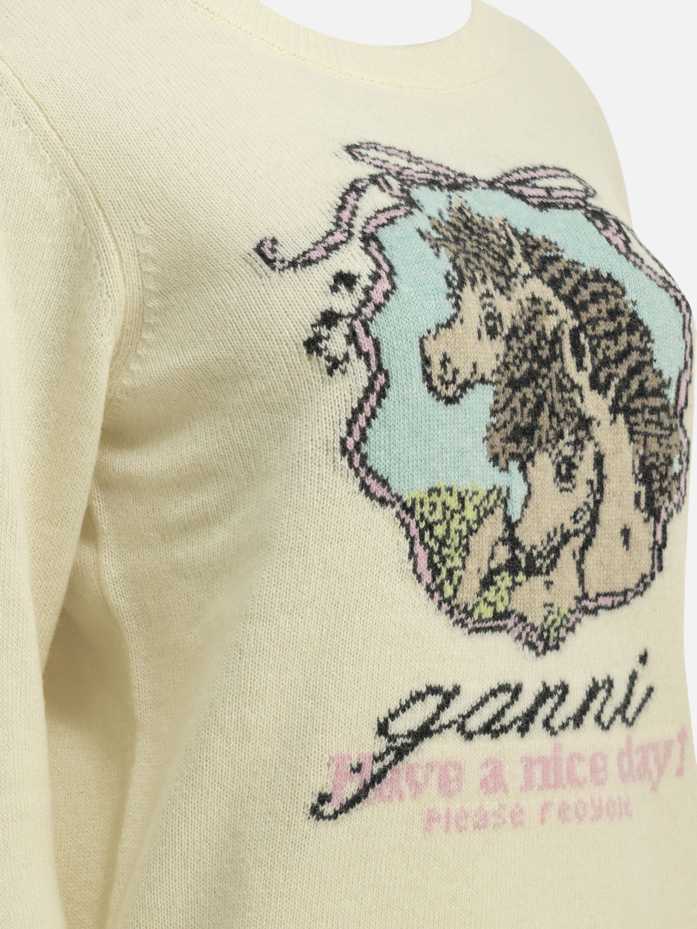Crewneck sweaters Textured knit  White - Ganni Women | PDP | VIETTI Online Store | Zoom-Modal_6
