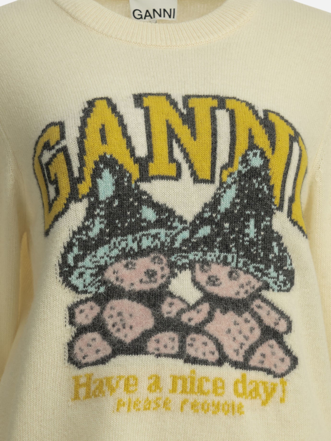 Crewneck sweaters Logo  Beige - Ganni Women | PDP | VIETTI Online Store | Zoom-Modal_3
