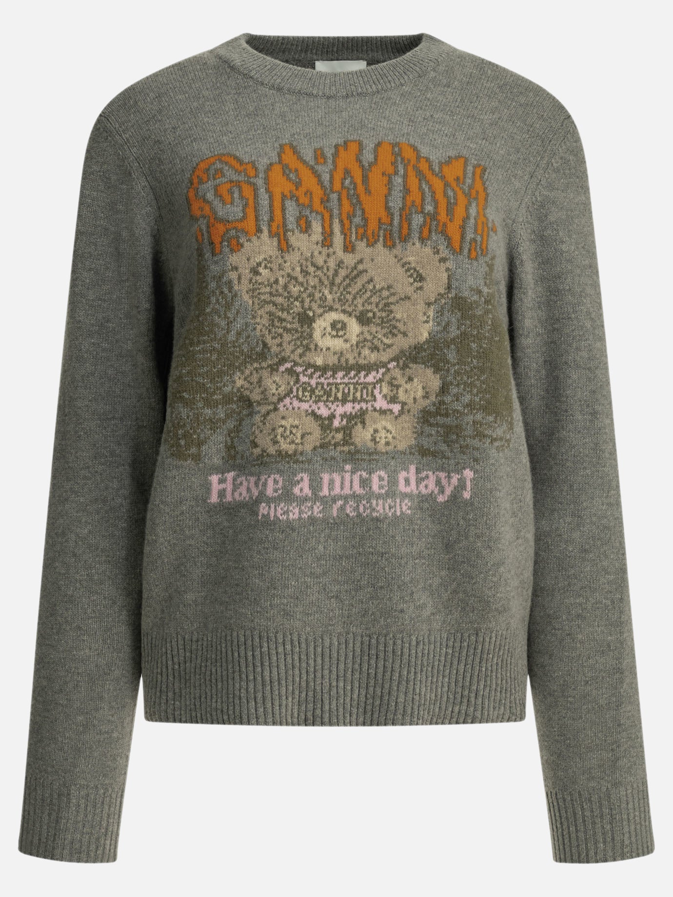 Maglioni girocollo Logo  Grigio - Ganni Donna | PDP | VIETTI Online Store | Zoom-Modal
