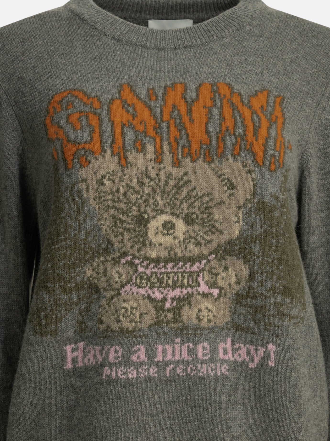 Maglioni girocollo Logo  Grigio - Ganni Donna | PDP | VIETTI Online Store | Zoom-Modal_3

