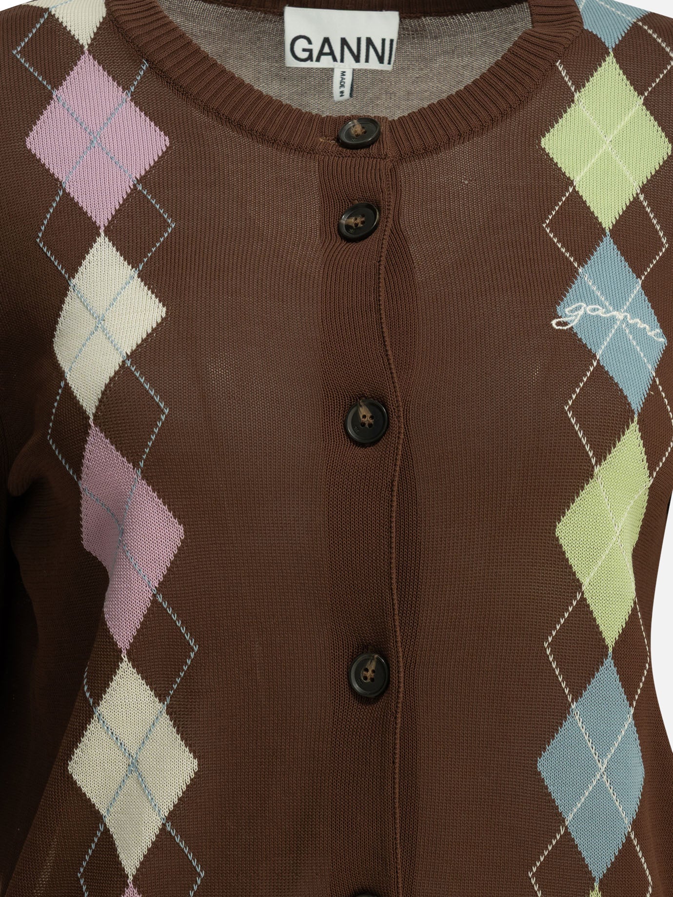 Cardigans Argyle  Brown - Ganni Women | PDP | VIETTI Online Store | Zoom-Modal_5
