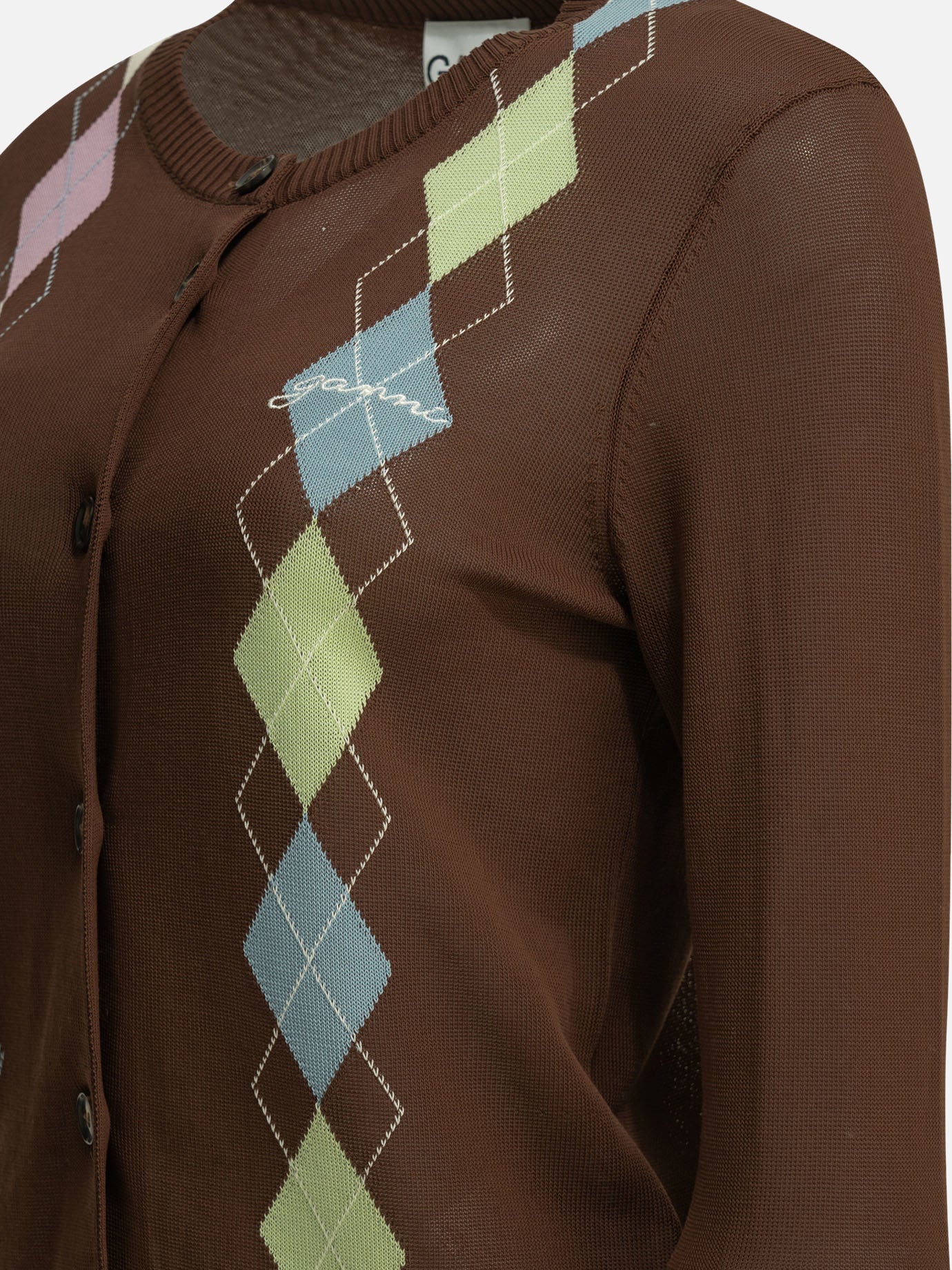 Cardigans Argyle  Brown - Ganni Women | PDP | VIETTI Online Store | Zoom-Modal_6
