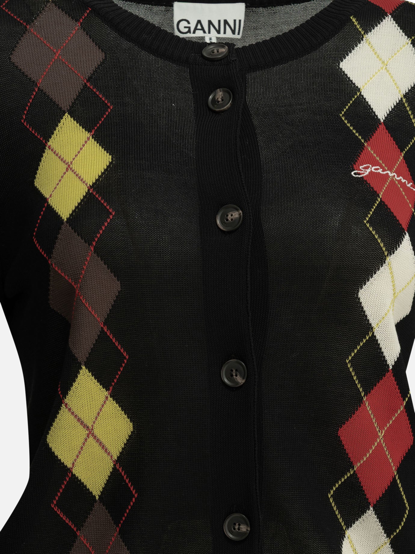 Cardigan Argyle  Nero - Ganni Donna | PDP | VIETTI Online Store | Zoom-Modal_3
