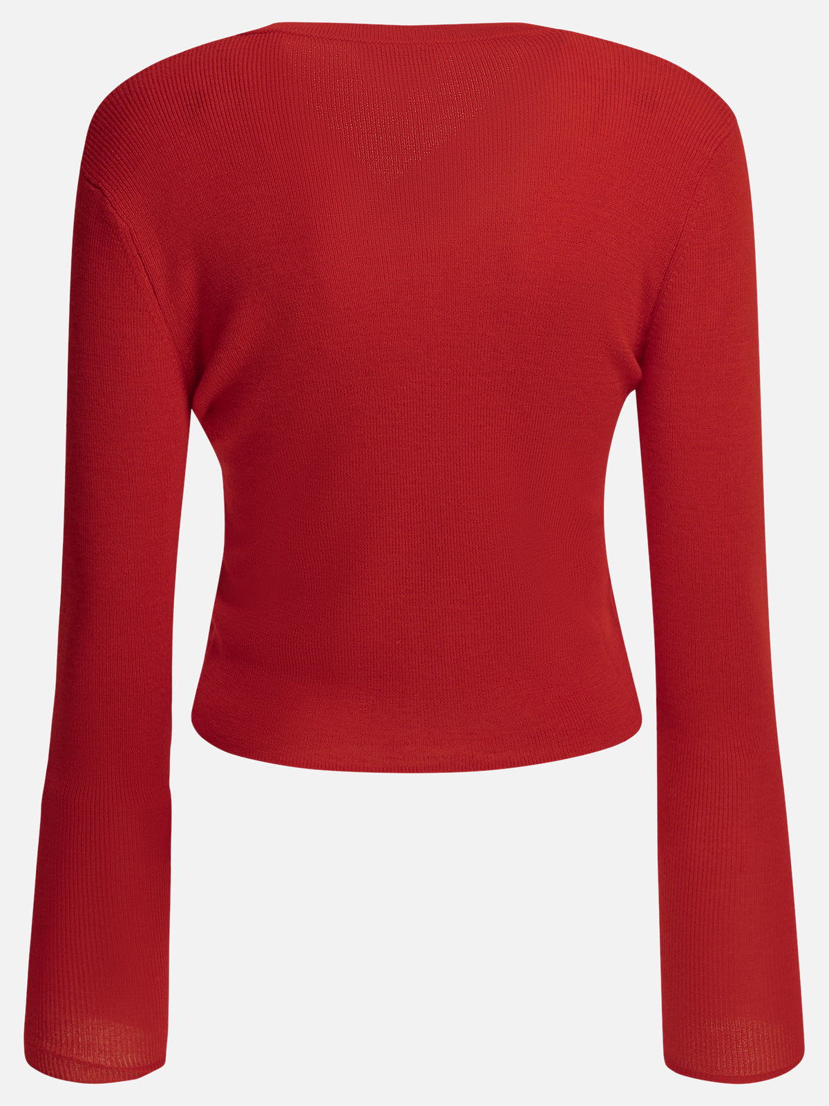 Ganni Merino wool cardigan Red - VIETTI