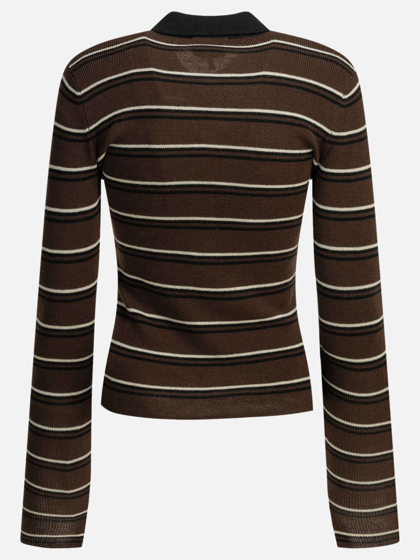Polo sweater Striped  Brown - Ganni Women | PDP | VIETTI Online Store | thumbnail_4