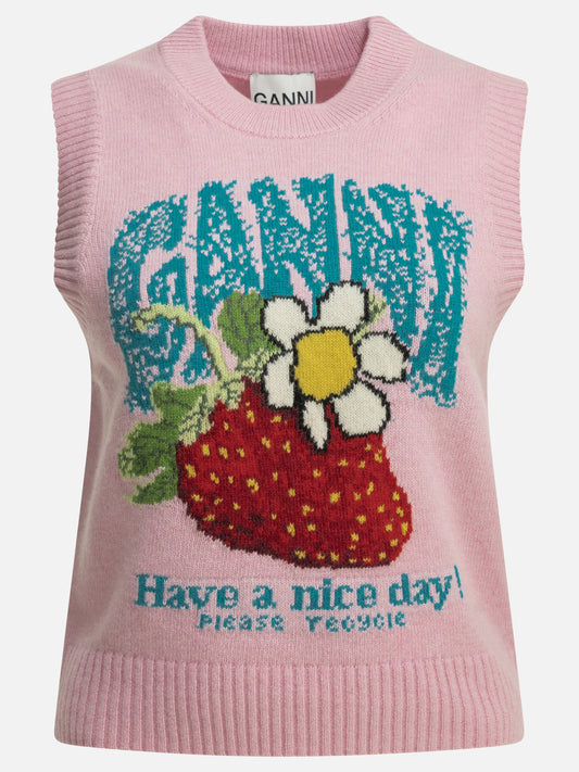 Gilet Logo  Rosa - Ganni Donna | PLP | VIETTI Online Store 
