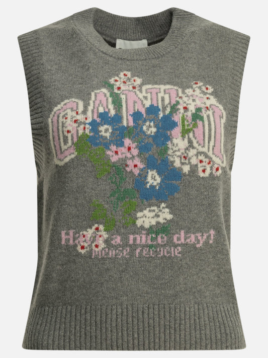 Vests Logo  Grey - Ganni Women | PLP | VIETTI Online Store 

