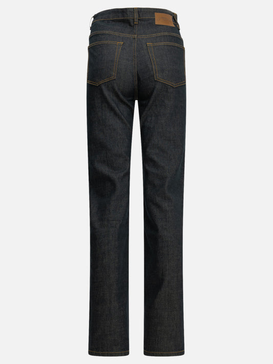 Ganni "Fold" Straight-Leg Jeans Blue


