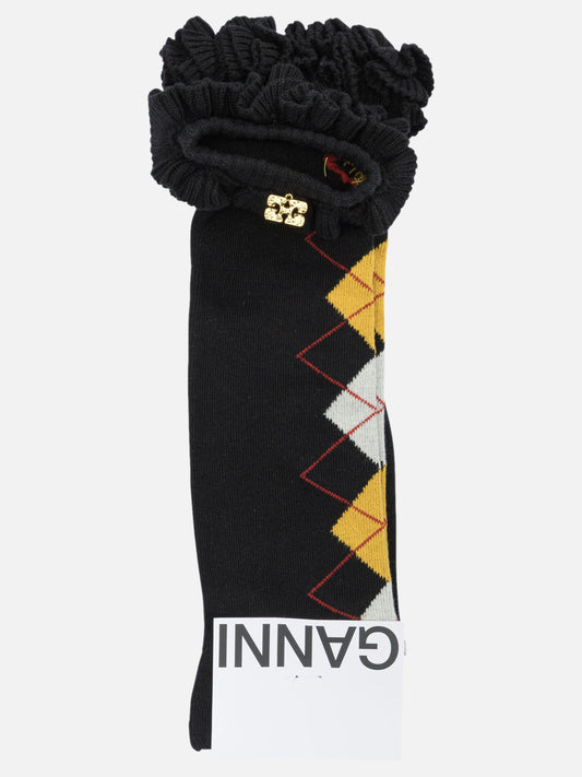 Classic socks 100% organic cotton  Black - Ganni Women | PDP | VIETTI Online Store 
