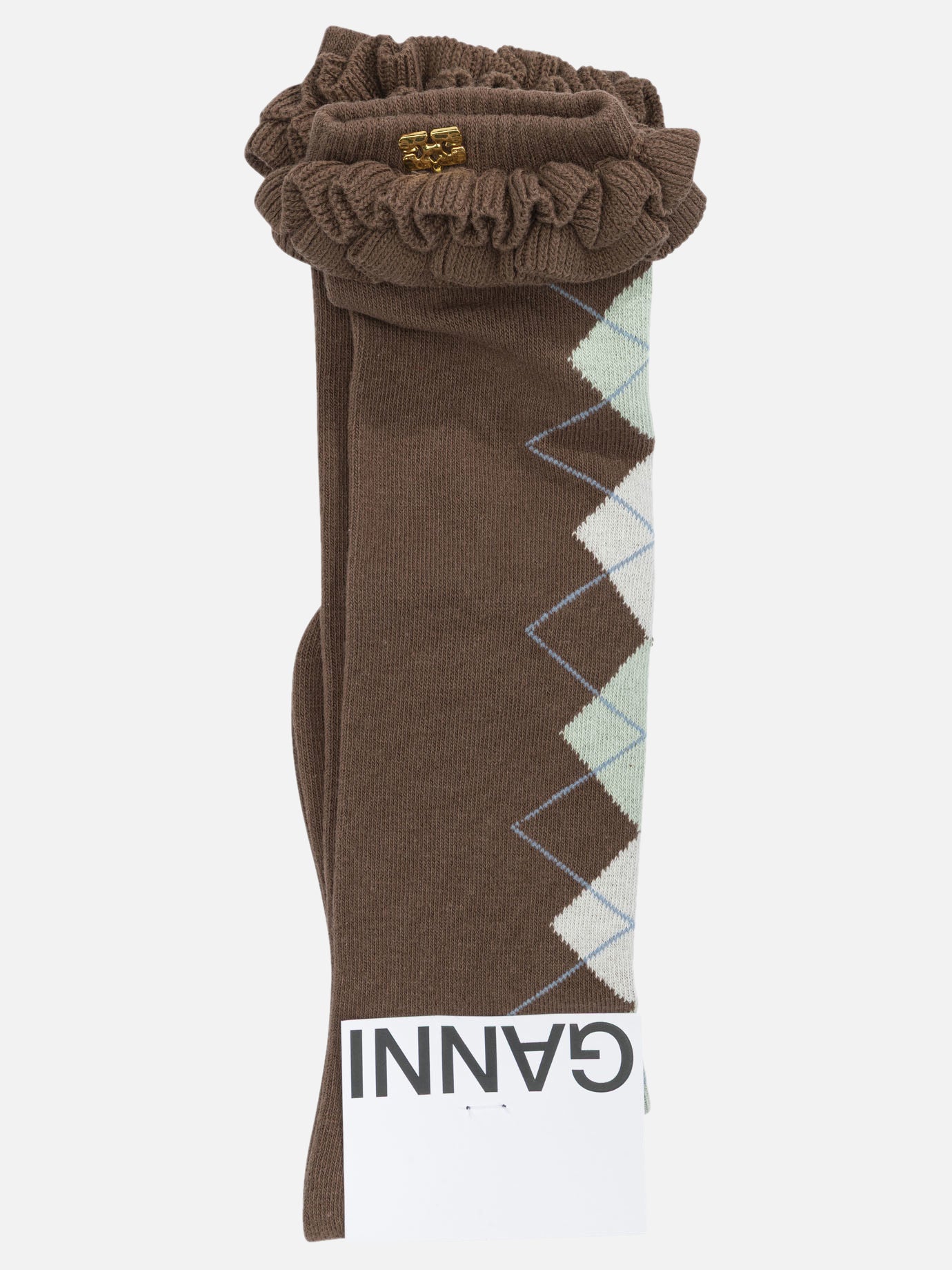 Classic socks 100% organic cotton  Brown - Ganni Women | PDP | VIETTI Online Store | Zoom-Modal
