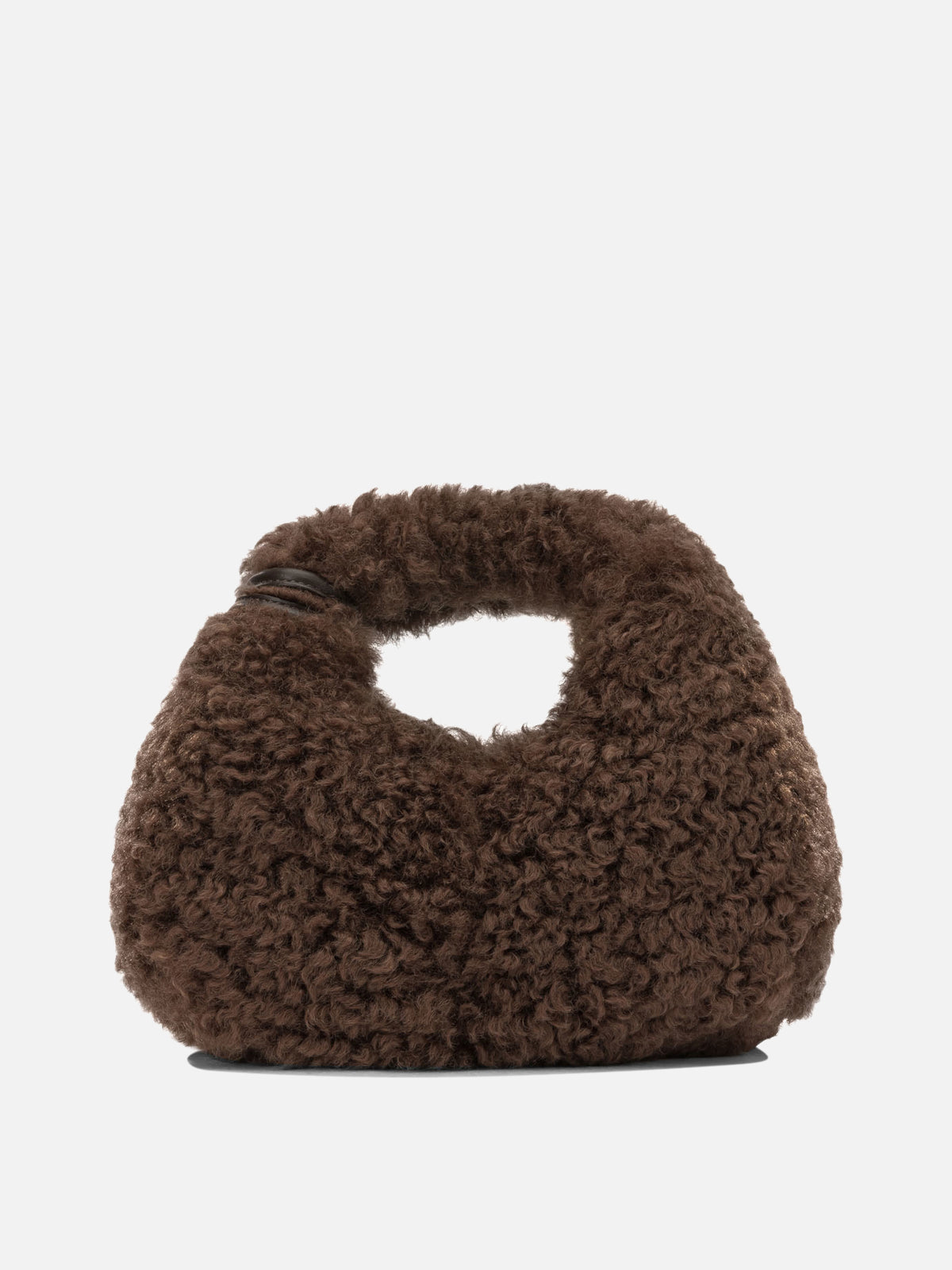 Ganni "Mini Hobo Faux Fur" Small Handbag Brown - VIETTI