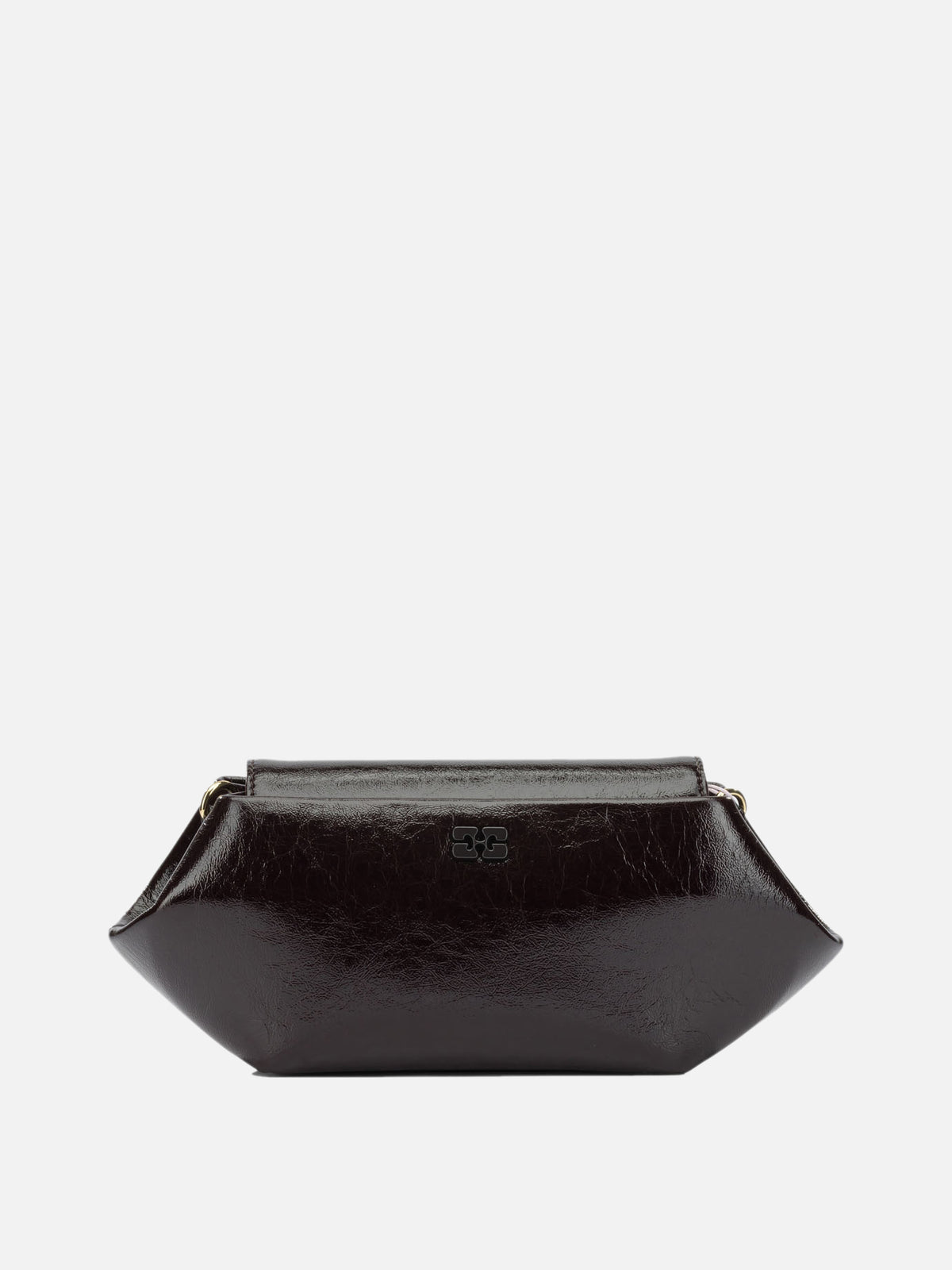 Ganni "Bou East/West Shine" Shoulder Bag Brown - VIETTI