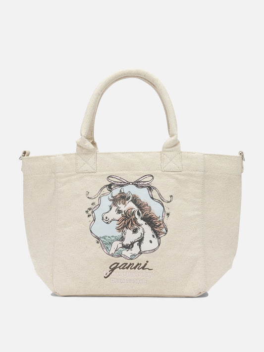 Medium bags 100% recycled cotton  White - Ganni Women | PDP | VIETTI Online Store 
