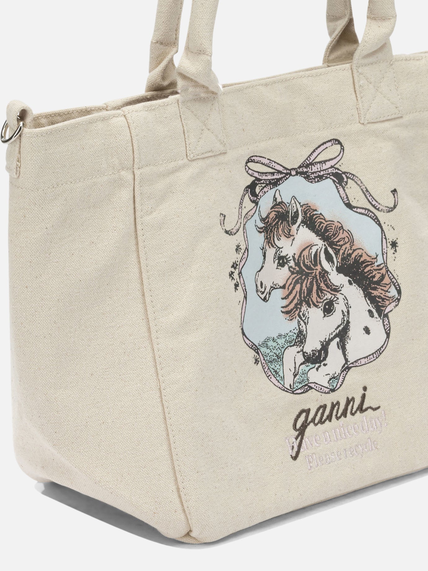 Medium bags 100% recycled cotton  White - Ganni Women | PDP | VIETTI Online Store | thumbnail_4