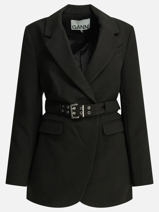 Blazers Solid colour  Black - Ganni Women | PLP | VIETTI Online Store 

