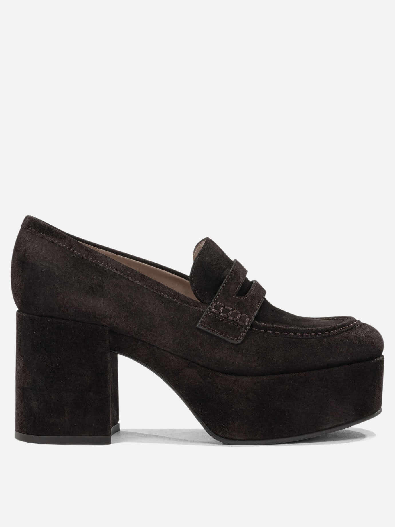 Loafers 100% suede leather - 100% rubber  Brown - Gianvito Rossi Women | PDP | VIETTI Online Store | thumbnail