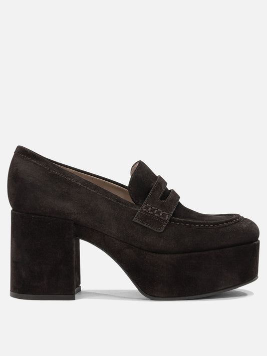 Loafers 100% suede leather - 100% rubber  Brown - Gianvito Rossi Women | PDP | VIETTI Online Store 
