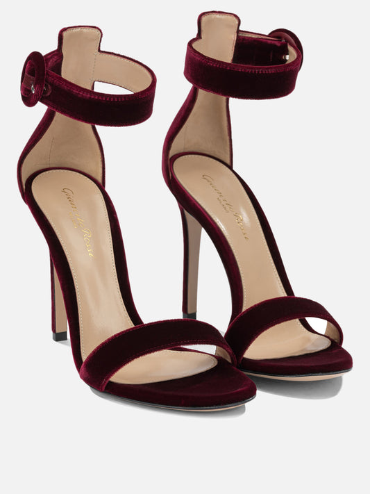 Heeled sandals 100% velvet - 100% calf leather  Bordeaux - Gianvito Rossi Women | PDP | VIETTI Online Store | 2
