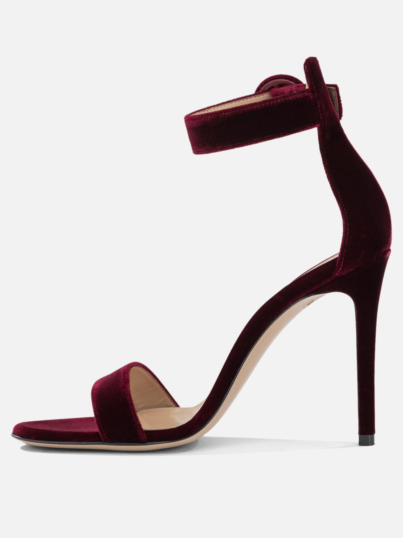 Heeled sandals 100% velvet - 100% calf leather  Bordeaux - Gianvito Rossi Women | PDP | VIETTI Online Store | thumbnail_3