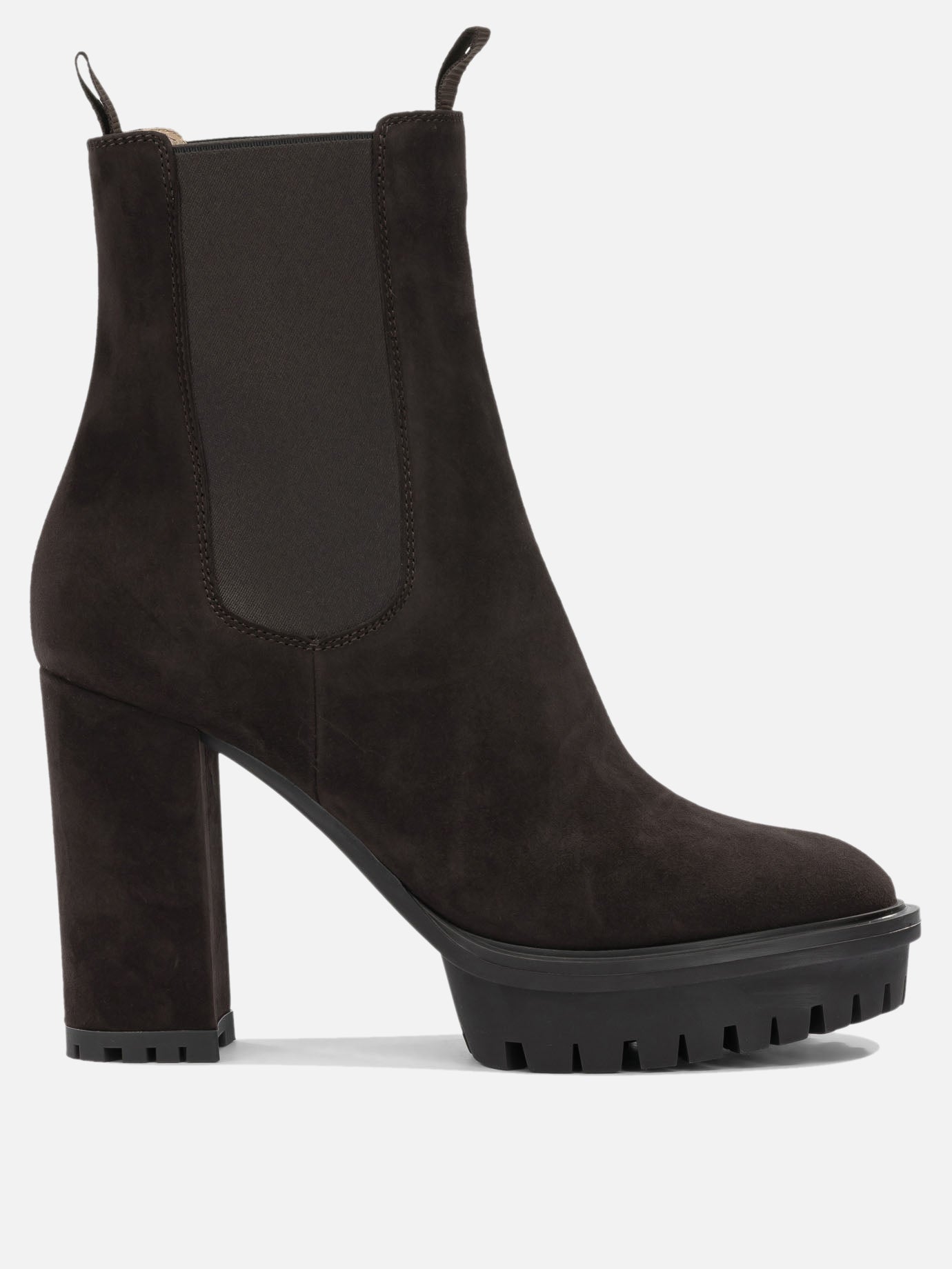 Pull-on boots 100% suede leather - 100% rubber  Brown - Gianvito Rossi Women | PDP | VIETTI Online Store | thumbnail