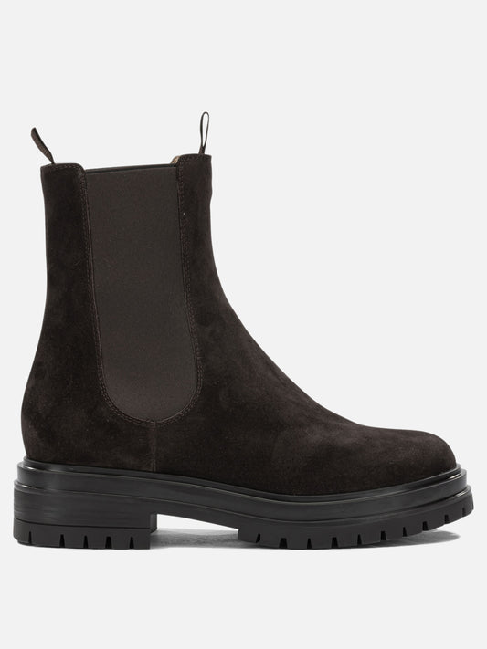 Stivaletti pull-on 100% suede leather - 100% rubber  Marrone - Gianvito Rossi Donna | PDP | VIETTI Online Store 
