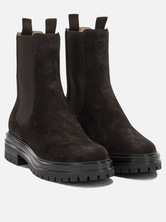 Stivaletti pull-on 100% suede leather - 100% rubber  Marrone - Gianvito Rossi Donna | PDP | VIETTI Online Store | 2
