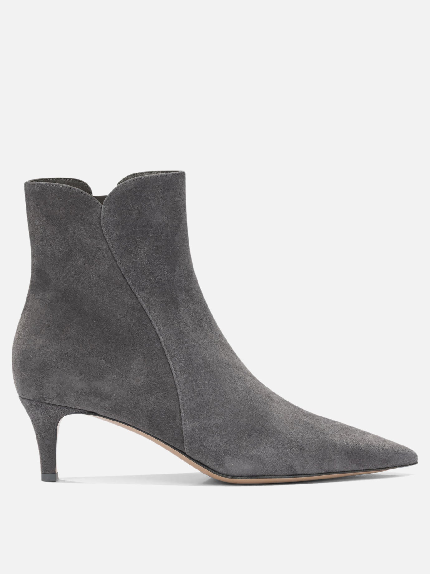 Stivaletti con zip 100% suede leather - 100% calf leather  Grigio - Gianvito Rossi Donna | PDP | VIETTI Online Store | Zoom-Modal
