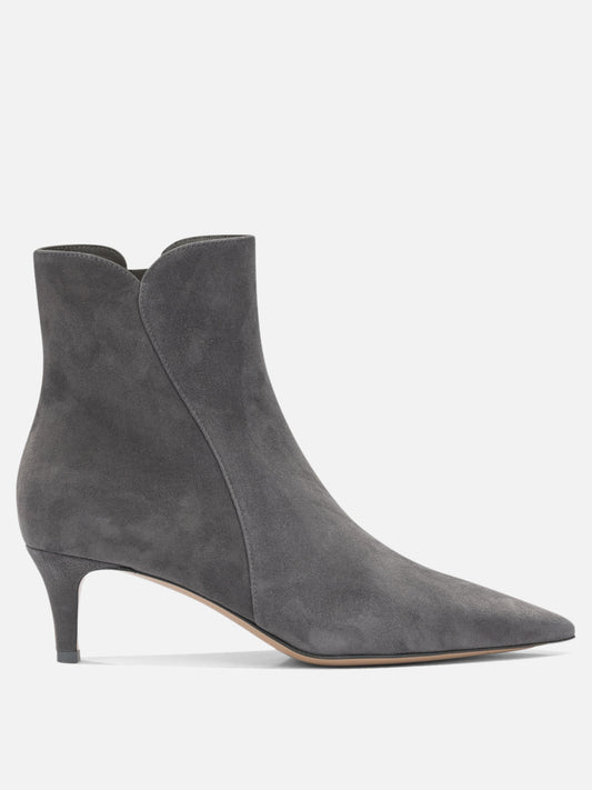 Zipped boots 100% suede leather - 100% calf leather  Grey - Gianvito Rossi Women | PLP | VIETTI Online Store 
