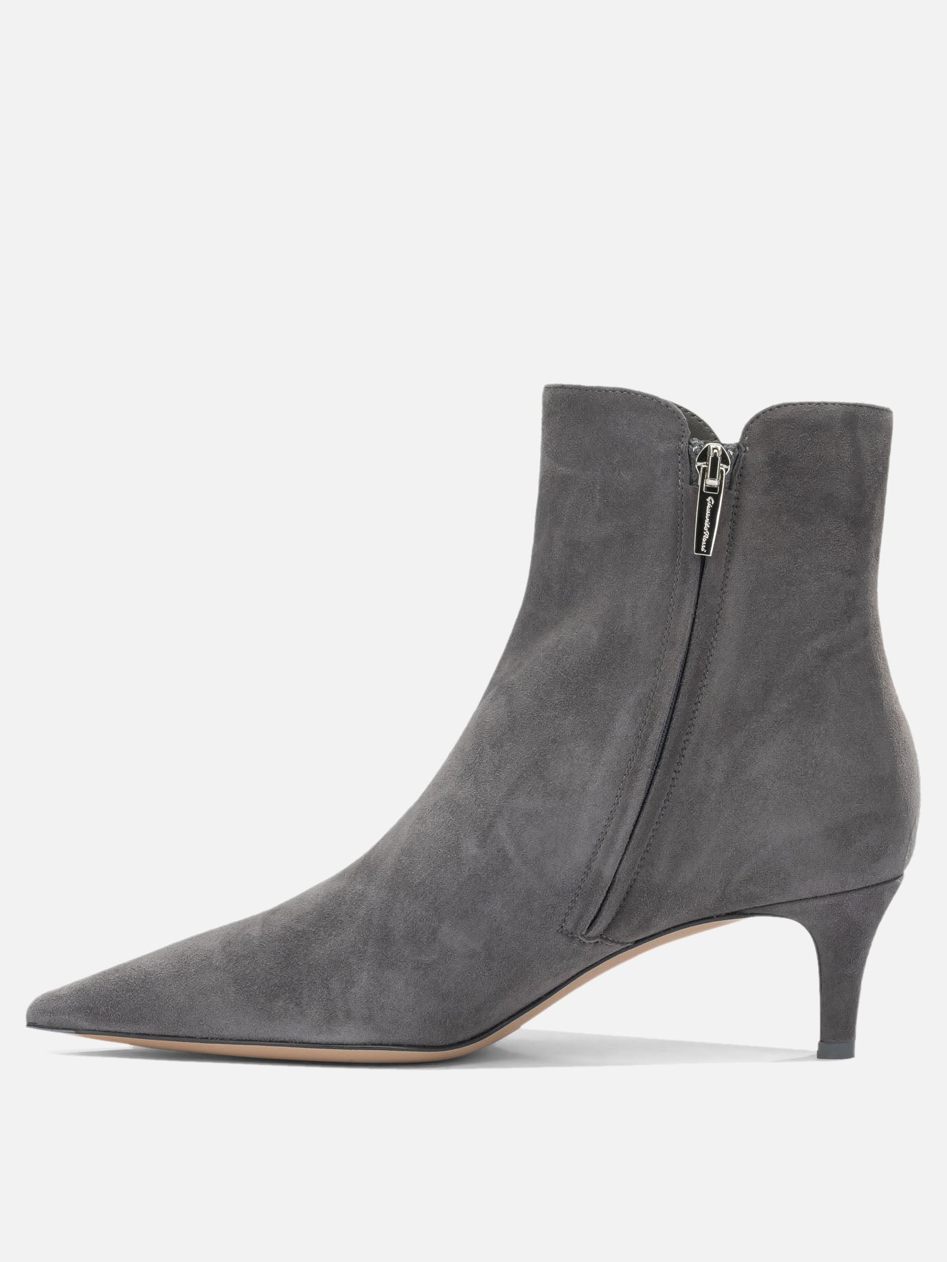 Stivaletti con zip 100% suede leather - 100% calf leather  Grigio - Gianvito Rossi Donna | PDP | VIETTI Online Store | thumbnail_3