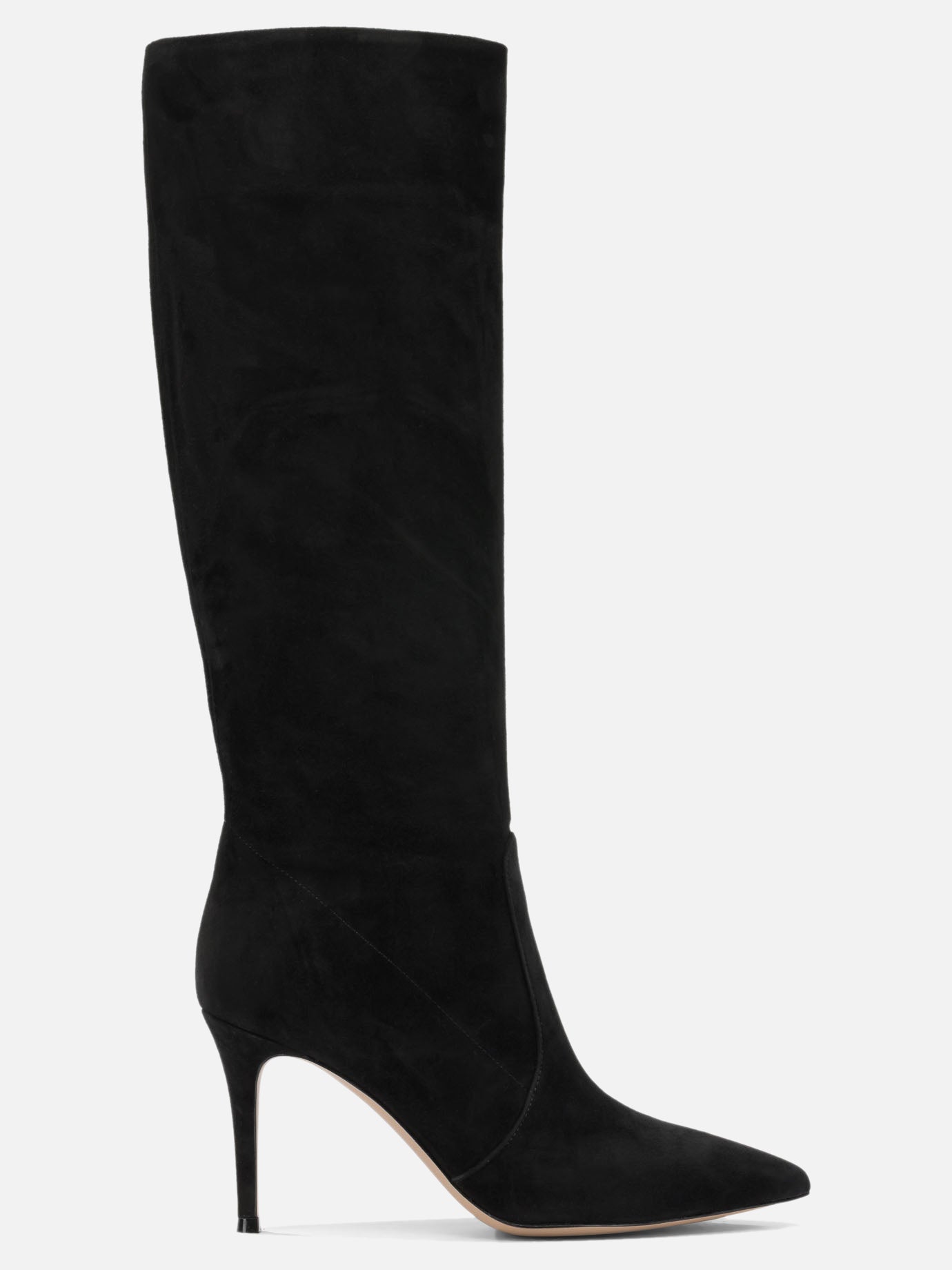 Knee-high 100% suede leather - 100% calf leather  Black - Gianvito Rossi Women | PDP | VIETTI Online Store | thumbnail