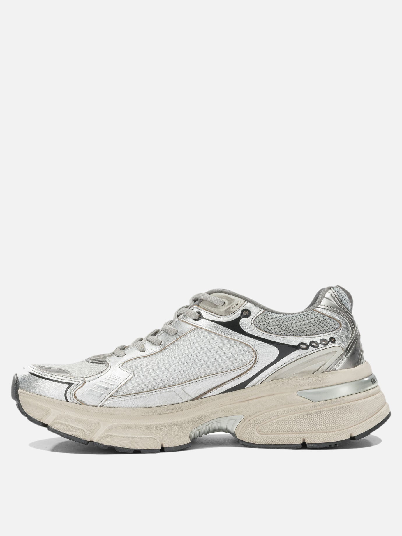 Low top sneakers 52% goat leather 26% polyester 16% polyurethane 3% cow leather 2% viscose 1% metal - 100% rubber  Silver - Golden Goose Men | PDP | VIETTI Online Store | Zoom-Modal_3

