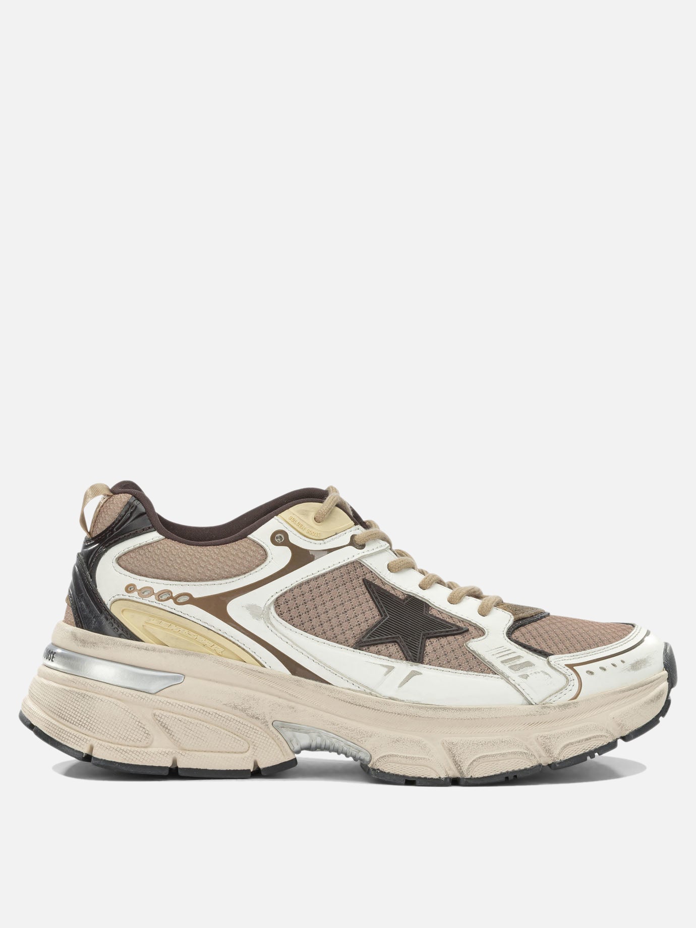 Low top sneakers 62% cow leather 38% polyester - 100% rubber  Beige - Golden Goose Men | PDP | VIETTI Online Store | thumbnail