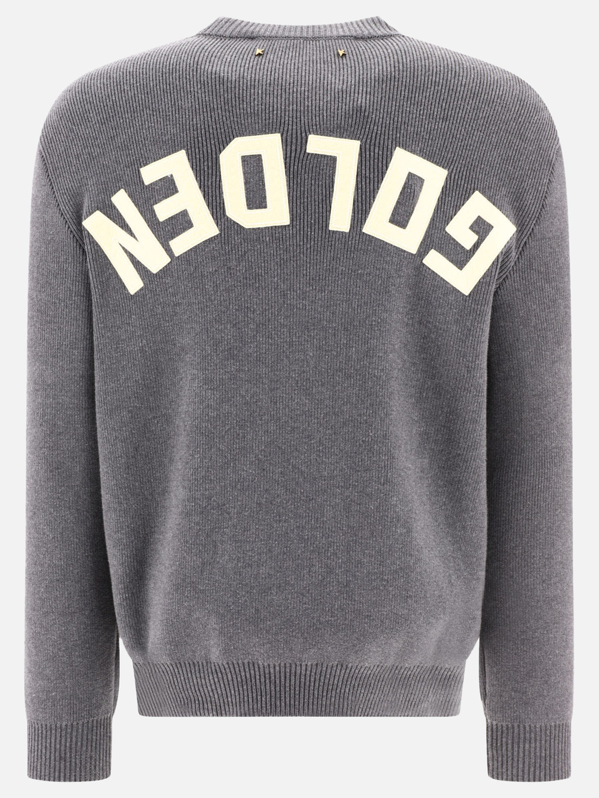 Golden Goose Crew-neck sweater with logo Grey - VIETTI