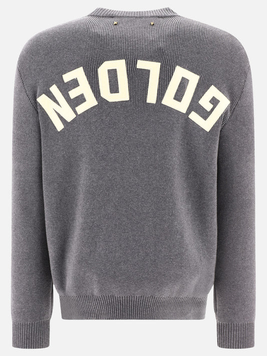 Golden Goose Crew-neck sweater with logo Grey

