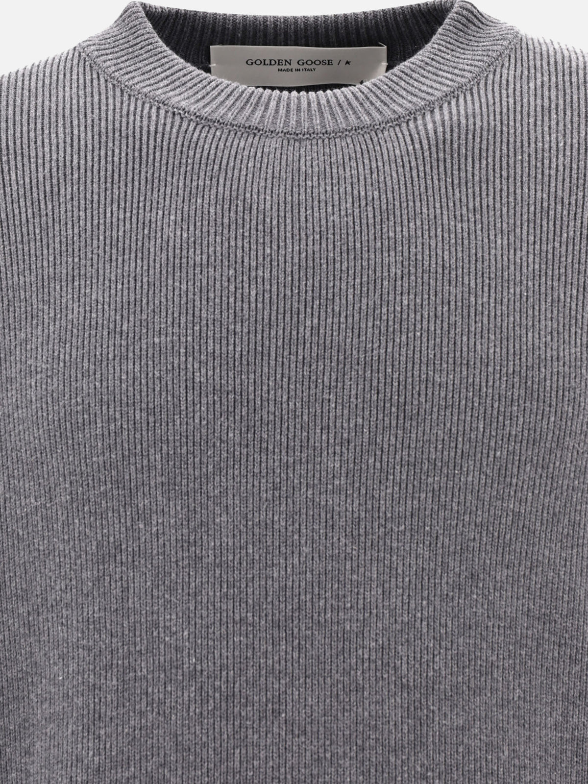 Golden Goose Crew-neck sweater with logo Grey - VIETTI